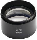 Preview: The image shows a black optical lens. It has a smooth, round shape with a diameter of about 10 cm and is labeled 