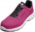 Preview: Der Schuh ist sportlich und modern, mit einer kräftigen pinken Oberfläche und schwarzem Innenfutter. Er hat eine gepolsterte Sohle, flache Schnürsenkel und ein atmungsaktives Design.
