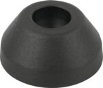 Preview: The image shows a conical, black rubber mount. It has a round, hollow interior and a rough surface. The shape is stable and flattened at the bottom.