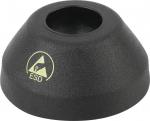 Preview: It is a conical, black object with an opening in the middle. There is a yellow symbol on the surface with the inscription 