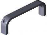 Preview: The image shows a gray handle that is slightly curved. The surface has horizontal grooves for better grip. There is a hole at one end for mounting.