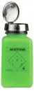 Preview: The image shows a green plastic bottle with a silver screw cap. The bottle reads 