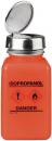 Preview: The image shows an orange bottle with a metallic screw cap. On the bottle, there are warning symbols and the inscriptions 