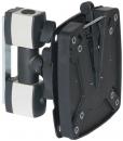 Preview: The image shows a black bracket with a movable plate. The bracket has white rubber protective areas and a central pivot axis, which provides flexibility and stability.