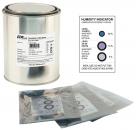 Preview: The image shows a silver can with a label providing information about a moisture indicator, as well as several transparent coupon bags. The bags are labeled and display moisture levels.