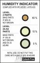 Preview: The image displays a moisture indicator with three color levels: 60% (yellow), 10% (light green), and 5% (dark green). Instructions for use can be found at the bottom edge.