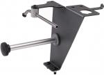 Preview: The image shows a black metal bracket. It has a triangular shape with several holes and an adjustable pin to attach various devices.