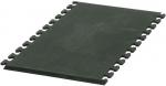 Preview: The image shows a rectangular, dark green puzzle piece made of flexible material. The edges are serrated to connect multiple pieces. The surface has a textured, non-slip texture.