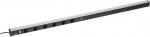 Preview: The image displays a long, narrow power strip in silver and black. It features multiple sockets and a switch for turning it on and off. A cable runs from one end.