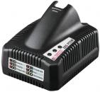 Preview: The image shows a black charger with a slanted top. It has ventilation slots and several status indicators on the front that display the charging status.