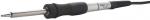 Preview: The image shows a soldering iron. It has a long, conical metal head and an ergonomic handle made of black plastic with a non-slip surface. A cable leads away from the handle.