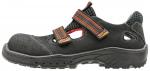 Preview: The shoe is a black sandal with a solid sole. It has a padded interior and two adjustable straps. The upper surface is partially perforated for better ventilation.