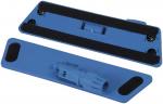 Preview: The image displays two blue mop holders. Both holders feature a non-slip surface. One is positioned above the other, slightly offset, with a central joint for rotation.