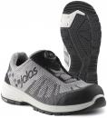Preview: The image displays a gray, sporty shoe with a black rubber sole. It features a breathable upper and a laceless BOA closure system for easy adjustment.