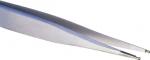 Preview: The image shows a silver tweezer. It has a pointed shape with two narrow gripping surfaces at one end. The surface is smooth and reflects light.