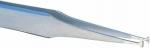 Preview: The image shows a pointed tweezer made of shiny metal. It has two long, narrow prongs that taper and come together at the tip. The surface is smooth.