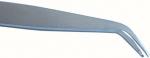 Preview: The image shows a narrow, metallic tweezer. It has a smooth, straight edge and a slightly curved tip at one end. The surface appears shiny and reflective.