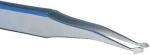 Preview: The image shows a pointed, shiny metal tweezer. It has a flat working surface at the tips, which is used for gripping small objects.