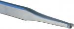 Preview: The image shows a sharp tweezer made of shiny metal. It has a slim, elongated shape with slightly curved ends that are used for grasping small objects.