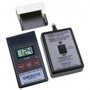 Preview: The image shows two devices. On the left, a digital electrometer with a display and buttons, and on the right, a charger with a switch and a plus sign. Both are black.