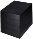 Preview: The image shows a black, square box made up of several stacked layers. The surface is smooth and shiny, with rounded corners.