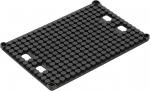 Preview: The image shows a rectangular, black plate covered with many small, round protrusions. It has two oval recesses on the sides. The surface is textured and grippy.