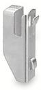 Preview: The image shows a silver clip or holder made of metal. It has a flat, rectangular shape with a notch and a small tab. It appears sturdy and functional.