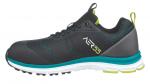 Preview: The shoe is a sporty half-shoe in black with gray and blue accents. It has a sturdy sole, laces, and a modern design, suitable for outdoor activities.