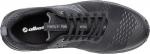 Preview: The image shows a black sports shoe from above. It has flat laces, a breathable upper, and a non-slip sole. On the inside, it reads 
