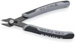 Preview: Das Bild zeigt eine Zange mit kurzen, scharfen Klingen und einem ergonomischen Griff. Der Griff hat eine graue Gummi-Oberfläche für besseren Halt. Auf einem der Griffe steht der Markenname ?KNIPEX?.