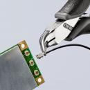 Preview: The image shows a pair of pliers holding a fine wire attached to a green circuit board. The circuit board has golden connectors and a silver surface.