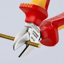 Preview: The image shows a red pair of pliers with yellow handles. The cutting edges are open and cutting a thin metal rod. The pliers appear sturdy and handy.