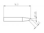 Preview: The image displays a technical drawing of an object with various dimensions. It has an elongated shape with pointed, conical ends and specified diameters and lengths.