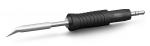 Preview: The image shows a soldering iron with a metallic, pointed tip and a rubberized, black handle with grooves for better grip. The handle is sturdy and ergonomically designed.