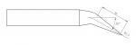 Preview: The image shows a technical drawing of a tool with a long, straight handle and a narrow, pointed, beveled blade. Angles and measurements are marked.