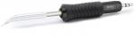 Preview: The image shows a soldering iron with a long, slightly curved metal tip attachment. The handle is black and rubberized to provide a better grip. The name 
