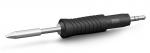 Preview: The image shows a screwdriver with an ergonomic, black grooved handle and a silver tip. The tip is interchangeable, allowing for the use of different types of screws.