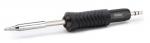 Preview: The image shows a soldering iron with a black, ribbed plastic handle. The tip is metallic and elongated. The iron has a comfortable grip shape for precise work.