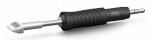Preview: The image displays a tool instrument with a black, rubberized handle and a pointed metallic tip. The tip is flat and slightly angled forward, ideal for soldering.