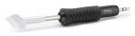 Preview: The image shows a soldering iron with a black, ribbed handle and a metallic tip. The tip is flat and has a rectangular shape.