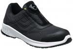 Preview: The shoe is a black, comfortable sneaker with a smooth surface and a round sole. It has a simple lacing system and is versatile for everyday activities.