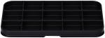 Preview: The image shows a black storage unit with 16 rectangular compartments, evenly arranged. It has rounded corners and a flat, stable base.