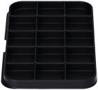 Preview: The image shows a black tray with several rectangular compartments. It has 16 vertical and horizontal divisions that provide small areas for storage.