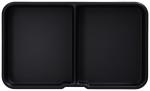 Preview: The image displays a simple, rectangular tray in black, divided into two compartments. The edges are slightly rounded, and the material appears sturdy and smooth.