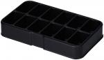 Preview: The image shows a rectangular, flat shape made of black plastic with 12 small, uniform compartments. It is probably suitable for organizing or storing items.