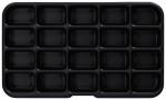 Preview: The image shows a rectangular shape with 20 small, rectangular indentations. The mold is black and has a smooth surface. It is likely suitable for freezing or baking.