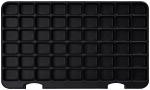 Preview: The image shows a black plastic tray with 42 equally sized, rectangular indentations in a regular grid. It is flat and has rounded corners.