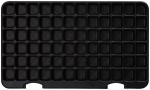 Preview: The image shows a rectangular, black plate with numerous small, square indentations arranged in a grid. There are a total of 48 compartments.
