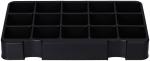 Preview: The image shows a black storage box with 16 compartments in a square format. The compartments are evenly arranged and have rounded edges.