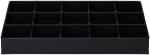 Preview: The image shows a black tray with 15 equal-sized compartments. It is rectangular and flat, ideal for storing small items.
